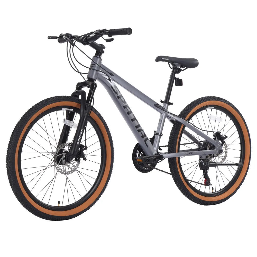 24-Inch Mountain Bike with 21-Speed & Dual Disc Brakes – Durable Hardtail for Teens & Adults