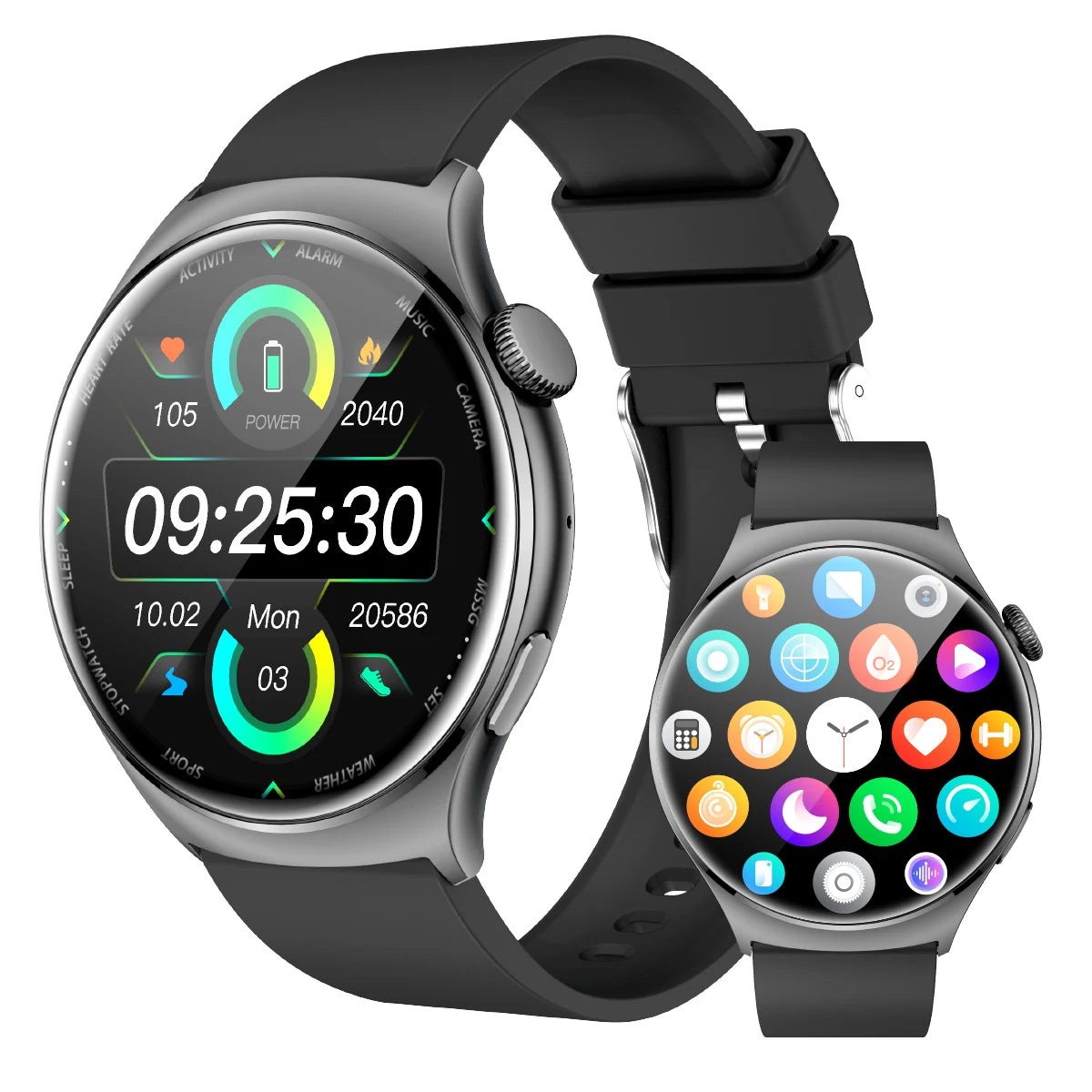 Aolon Mars R3 Smartwatch – Premium Health & Fitness Tracker with 2-Week Battery Life, IP68 Waterproof, Compatible with iPhone & Huawei