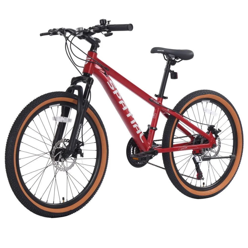 24-Inch Mountain Bike with 21-Speed & Dual Disc Brakes – Durable Hardtail for Teens & Adults