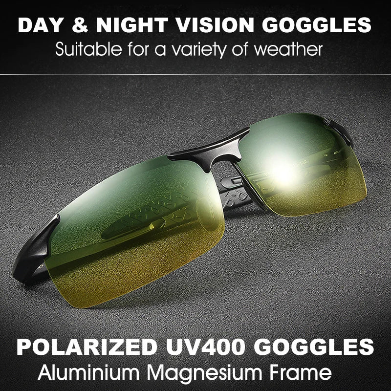 CoolPandas Polarized Driving Sunglasses – Men’s & Women’s Night Vision UV400 Goggles, Anti-Glare Eyewear for Day & Night