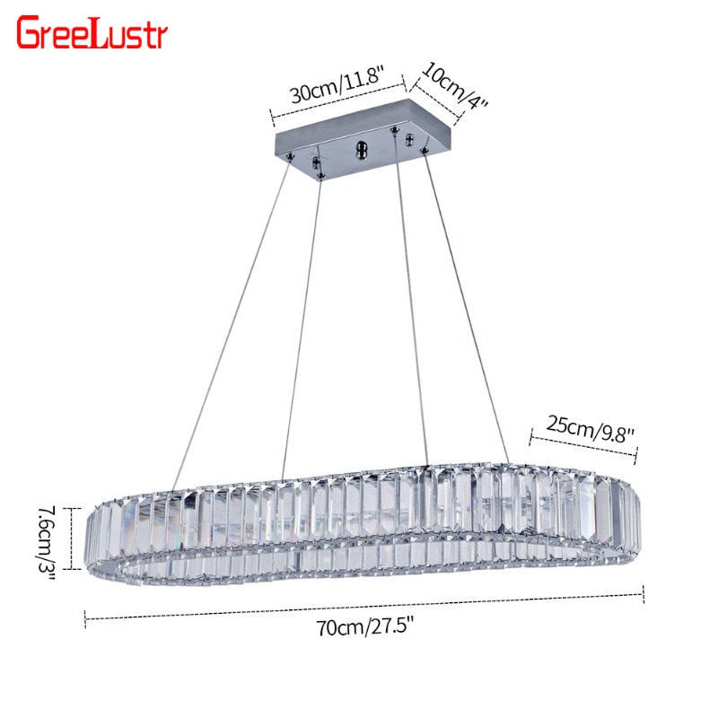 Contemporary K9 Crystal LED Chandelier: Chrome Lustre Ceiling Pendant Lamp for Modern Living Rooms