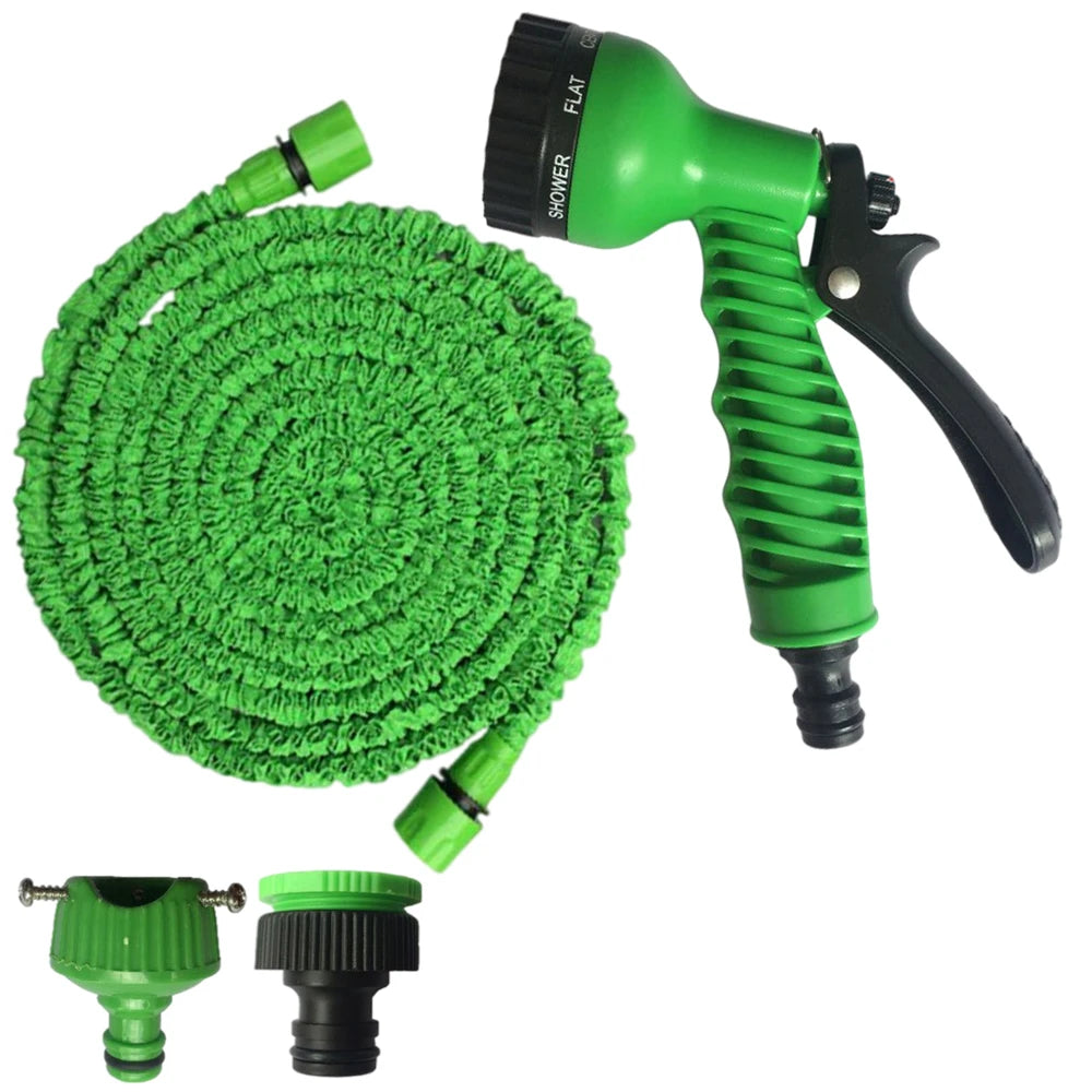 Expandable Garden Hose Pipe with 7-Pattern Spray Gun & Foam Pot – Flexible Water Hose for Garden & Car Wash
