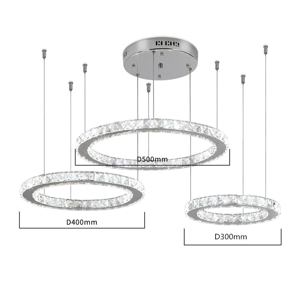 Contemporary K9 Crystal LED Chandelier: Chrome Lustre Ceiling Pendant Lamp for Modern Living Rooms