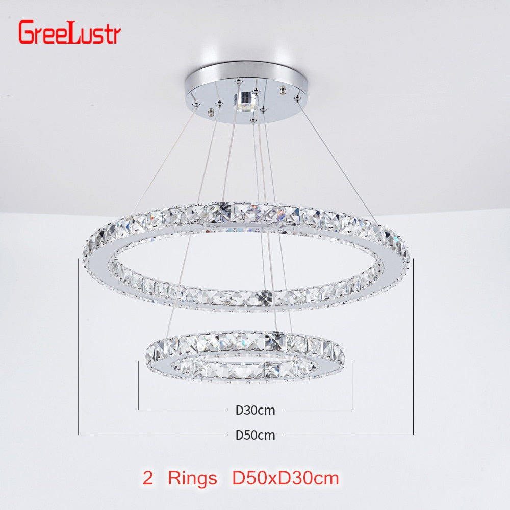 Contemporary K9 Crystal LED Chandelier: Chrome Lustre Ceiling Pendant Lamp for Modern Living Rooms