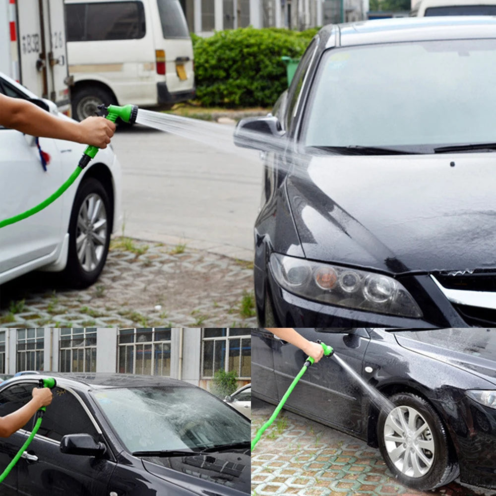 Expandable Garden Hose Pipe with 7-Pattern Spray Gun & Foam Pot – Flexible Water Hose for Garden & Car Wash