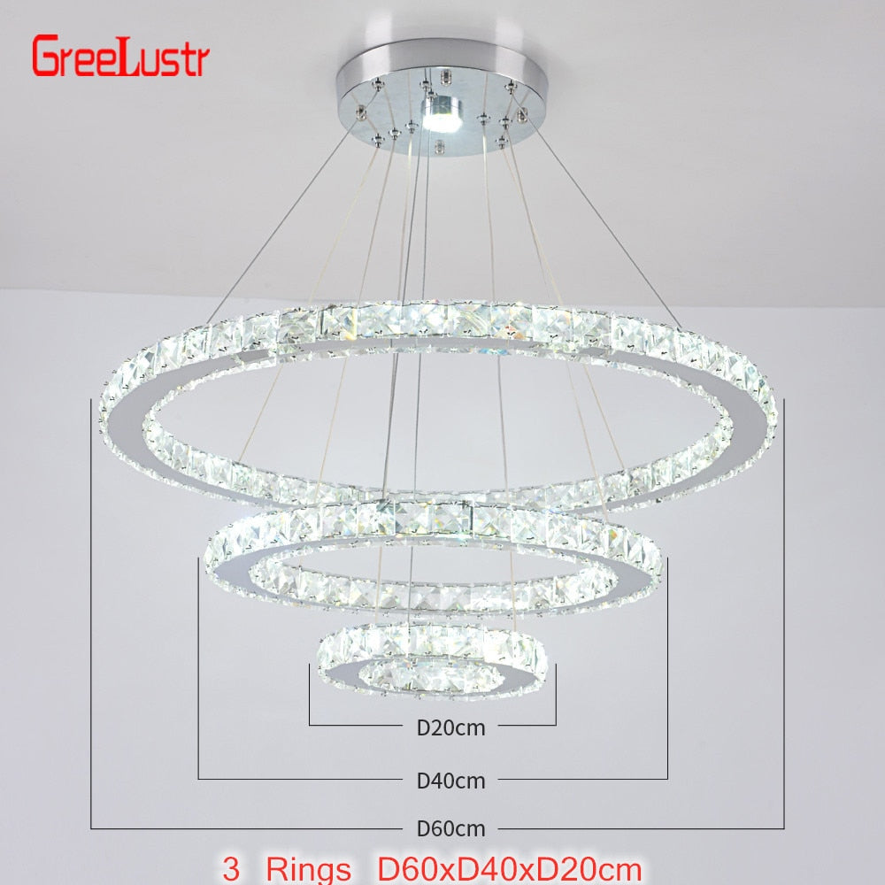 Contemporary K9 Crystal LED Chandelier: Chrome Lustre Ceiling Pendant Lamp for Modern Living Rooms