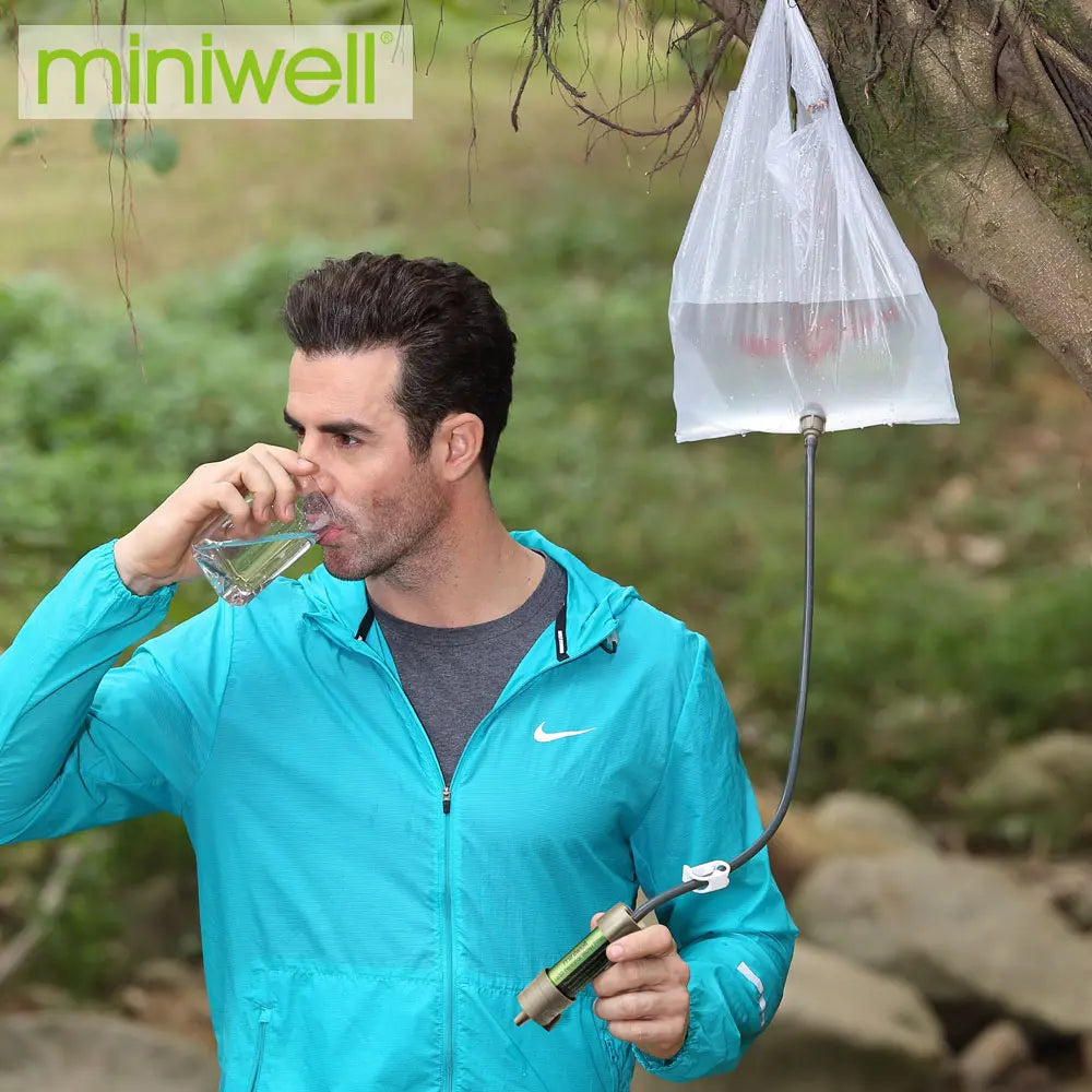 Miniwell Portable Camping Water Filter – 2000L Capacity | Outdoor Emergency Survival Gear
