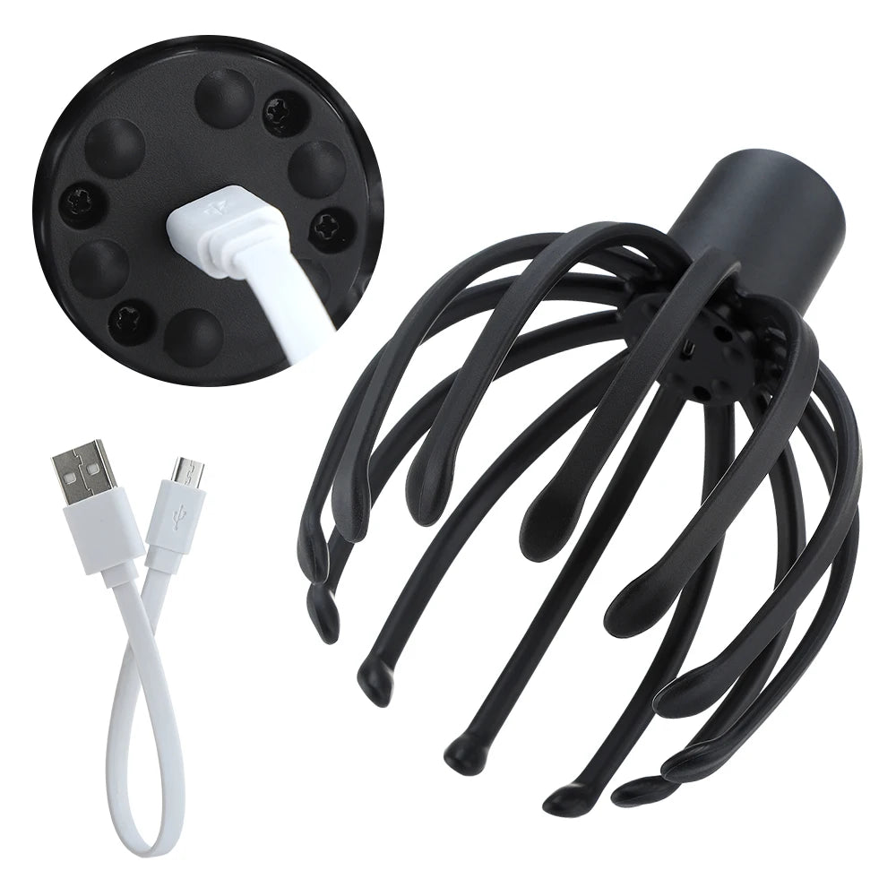 US Stock Electric Octopus Claw Scalp Massager Stress Relief Therapeutic Head Scratcher Relief Hair Stimulation Head Massager