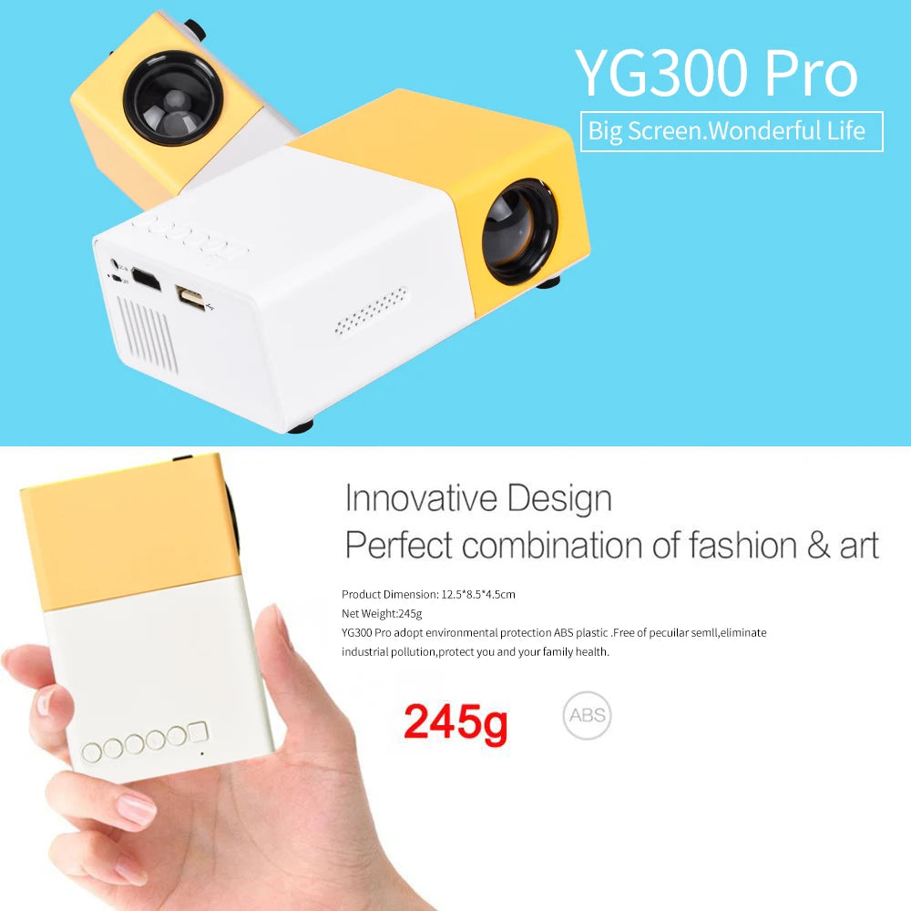 Compact Mini LED Projector – Portable Home Theater with USB, HDMI, and Audio Playback