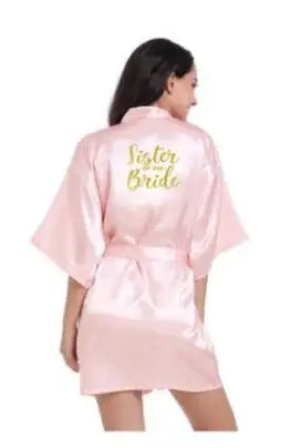 Satin Bridesmaid Robes – Light Pink Wedding Party Robes for Bridal Shower, Bride & Bridesmaids Gift
