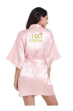 Satin Bridesmaid Robes – Light Pink Wedding Party Robes for Bridal Shower, Bride & Bridesmaids Gift