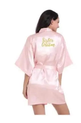 Satin Bridesmaid Robes – Light Pink Wedding Party Robes for Bridal Shower, Bride & Bridesmaids Gift