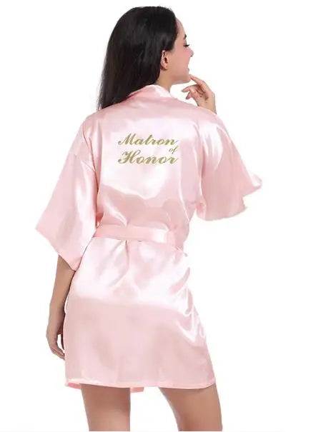 Satin Bridesmaid Robes – Light Pink Wedding Party Robes for Bridal Shower, Bride & Bridesmaids Gift