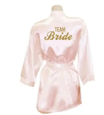Satin Bridesmaid Robes – Light Pink Wedding Party Robes for Bridal Shower, Bride & Bridesmaids Gift