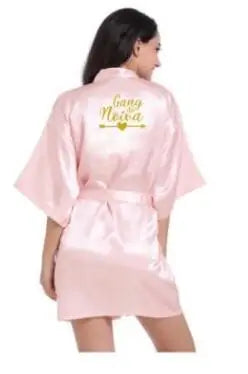 Satin Bridesmaid Robes – Light Pink Wedding Party Robes for Bridal Shower, Bride & Bridesmaids Gift