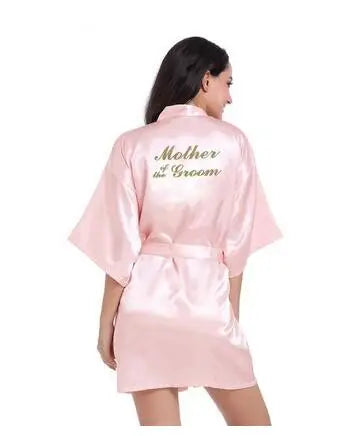 Satin Bridesmaid Robes – Light Pink Wedding Party Robes for Bridal Shower, Bride & Bridesmaids Gift