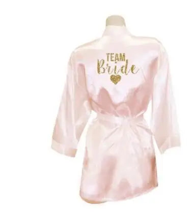 Satin Bridesmaid Robes – Light Pink Wedding Party Robes for Bridal Shower, Bride & Bridesmaids Gift