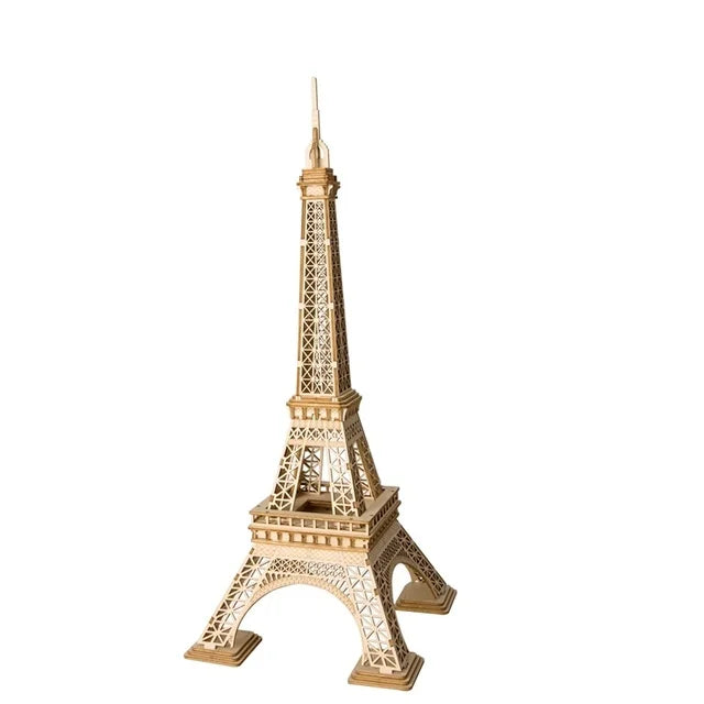 3D Wooden Puzzle Kit – DIY Tower Bridge, Big Ben, or Eiffel Tower Model Set for Home Decor or Birthday Gifts