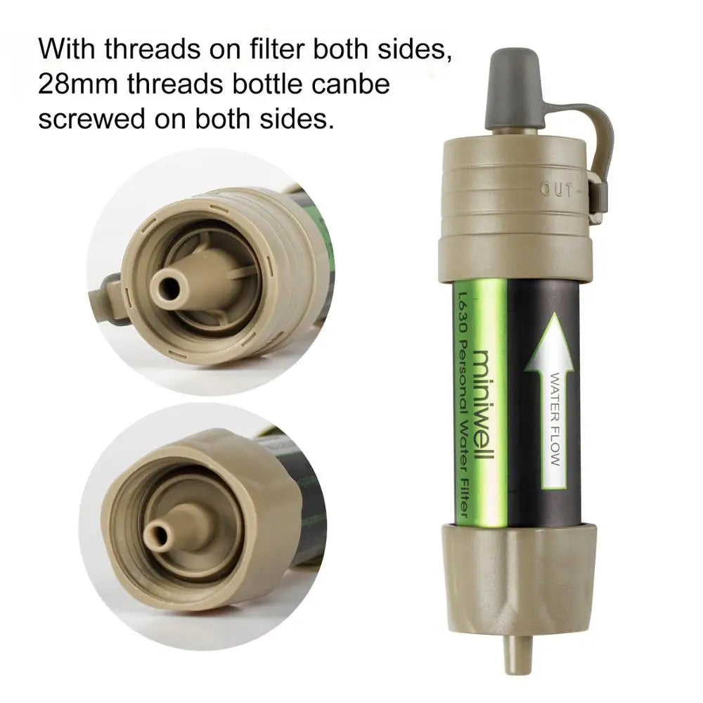 Miniwell Portable Camping Water Filter – 2000L Capacity | Outdoor Emergency Survival Gear