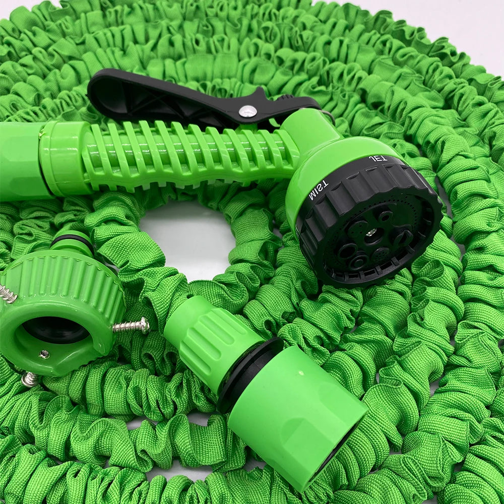 Expandable Garden Hose Pipe with 7-Pattern Spray Gun & Foam Pot – Flexible Water Hose for Garden & Car Wash