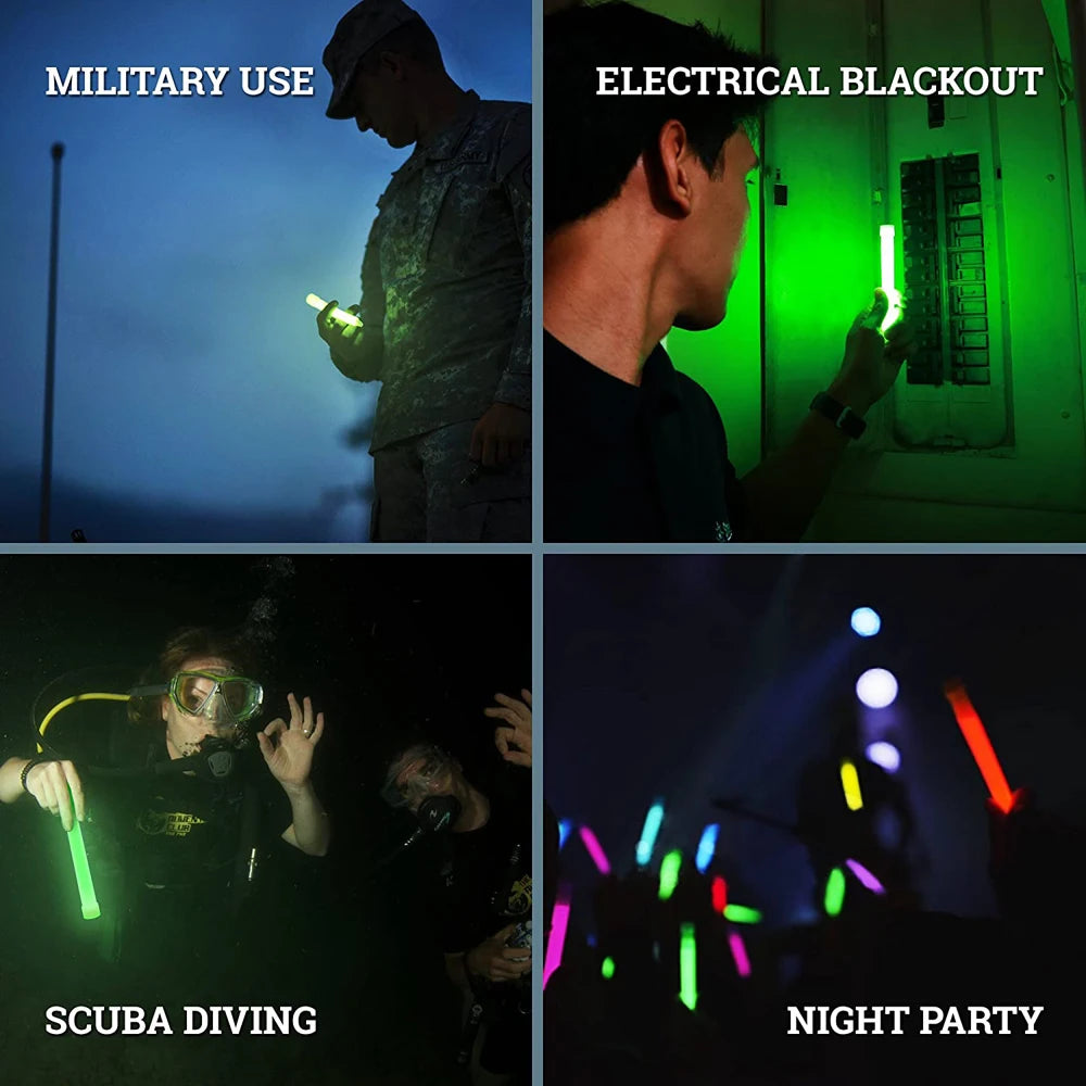 10PCS 6-Inch Green Glow Sticks – Emergency Chemical Light for Camping, Survival, Earthquakes & Power Outages