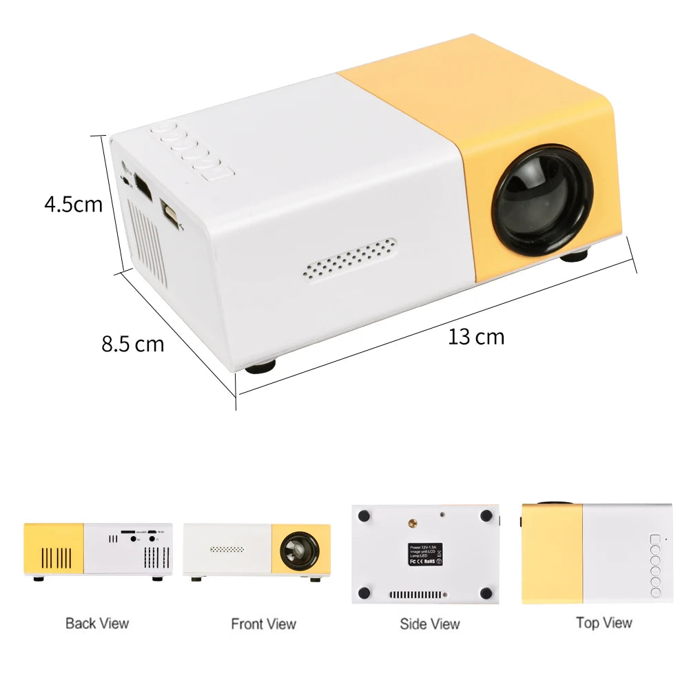 Compact Mini LED Projector – Portable Home Theater with USB, HDMI, and Audio Playback
