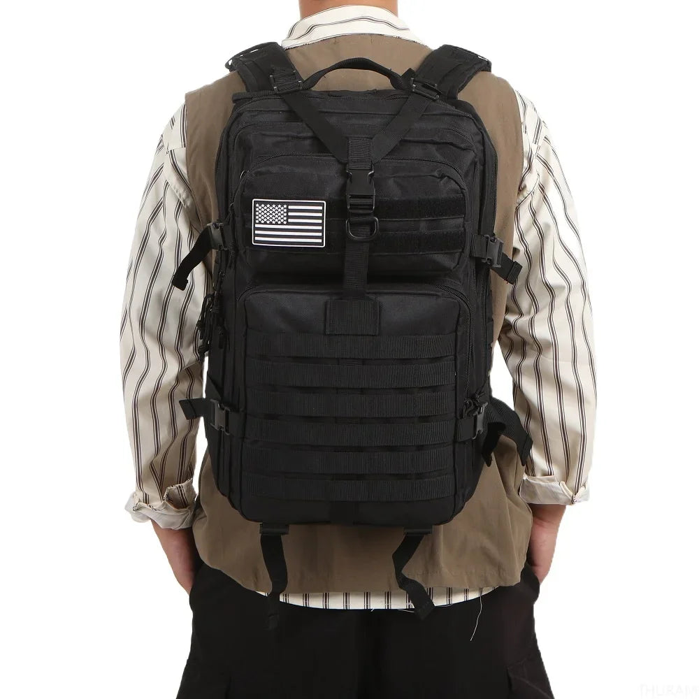 Outdoor-Ready Gear: 25L/50L Tactical Backpack for Camping, Hiking, & Sports