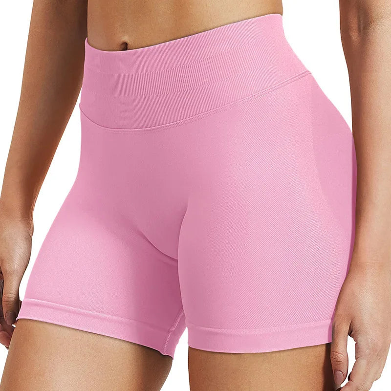 4.5" Seamless Gym Shorts – High-Stretch Scrunch Booty Yoga & Biker Shorts with Ribbed Waistband