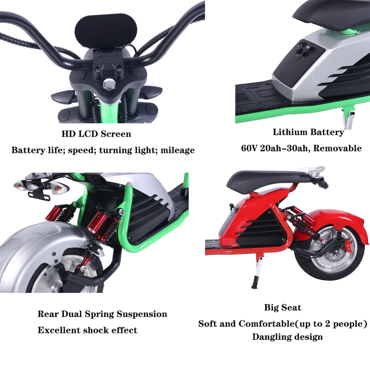 3000W Adult Electric Motorcycle – 60V 30AH Fat Tire E-Scooter, 70 KM/H Max Speed, 60–80KM Range