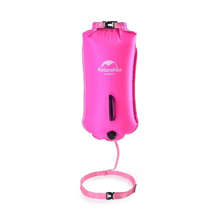 Naturehike 28L Inflatable Swim Buoy Dry Bag – Waterproof Float with Dual Airbags & Adjustable Belt