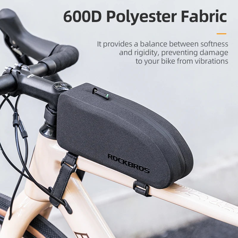 Waterproof Hard Shell Bike Frame Bag – Large Capacity Top Tube Storage for MTB & Road Bikes
