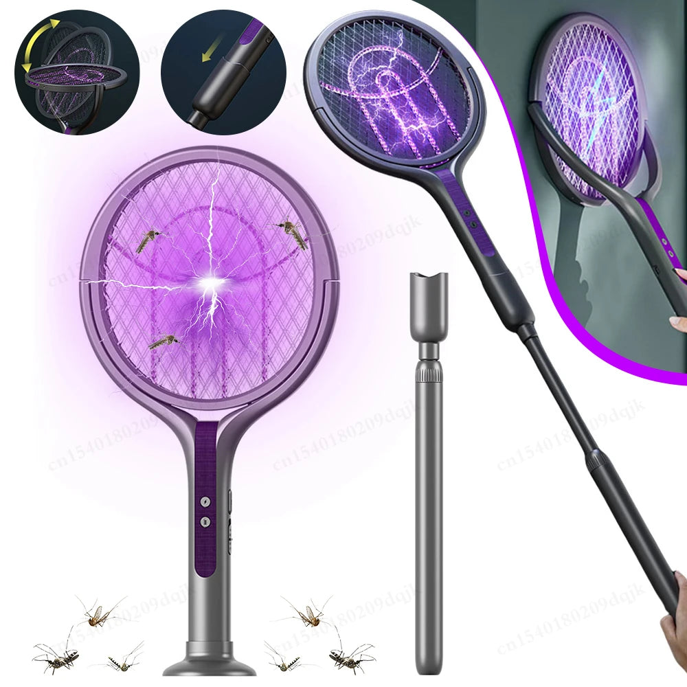 Multifunctional Mosquito Killer Lamp – Retractable & Rotatable USB Rechargeable Swatter with LED Light