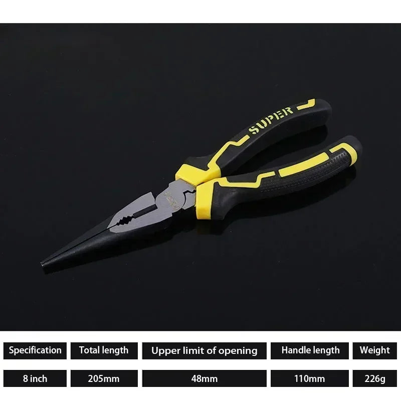 6–8 Inch Cr-V Steel Pliers – Industrial Grade Wire Cutter & Diagonal Nose Hand Tool for Electricians