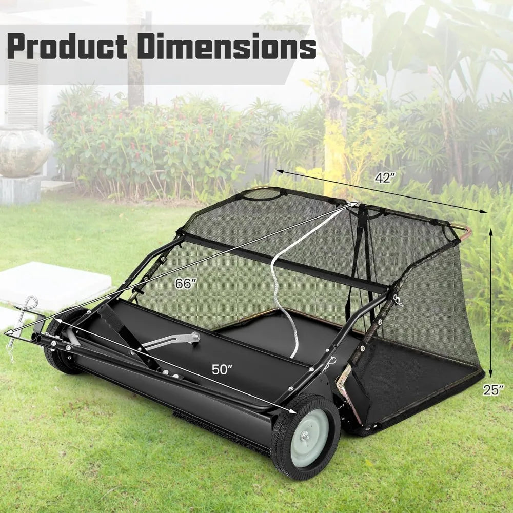 Clear Your Lawn in Half the Time with This Heavy-Duty Tow-Behind Sweeper