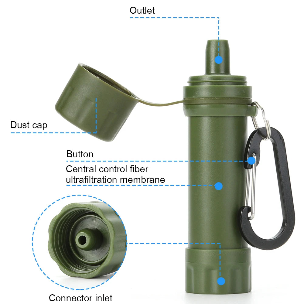 ABS Camping Water Filter Straw Kit – Professional Outdoor Water Purifier System for Emergency Survival & Hiking