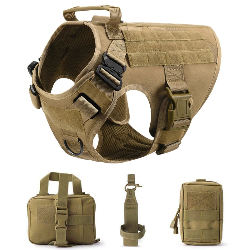 Tactical Dog Harness and Leash Set – Military Training Vest for German Shepherd, Golden Retriever & All Breeds