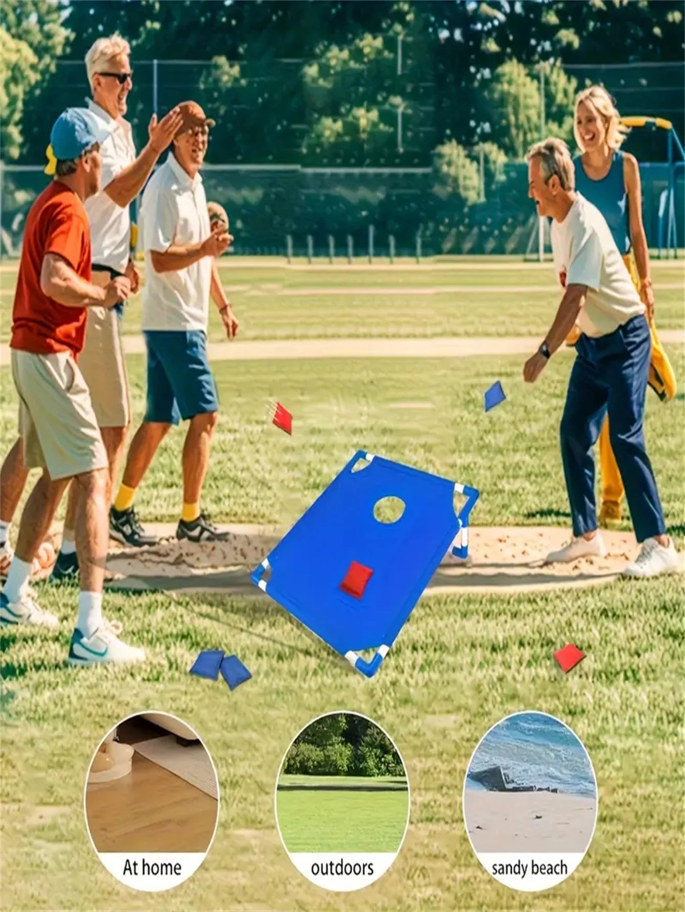 šÆ Portable Cornhole Game Set ā Red & Blue Edition | Foldable, Durable & Fun for All Ages