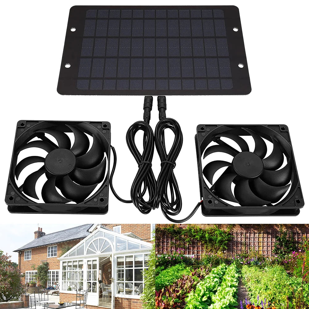 12V 10W Solar Exhaust Fan – IP65 Waterproof Silent Cooling Fan for Dog Kennels, Chicken Coops & Greenhouses