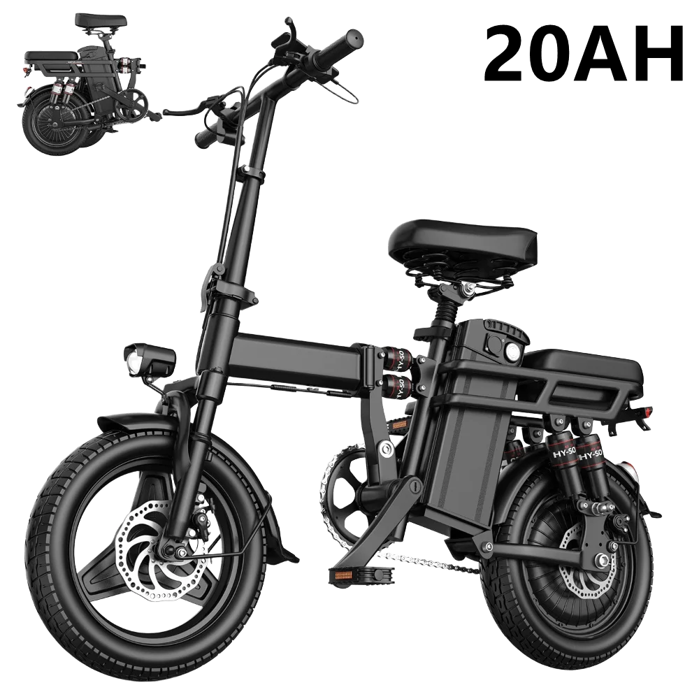 Folding Electric Bike for Adults – 500W Peak Motor, 14" Tires, 48V Battery (10Ah/15Ah/20Ah Options)