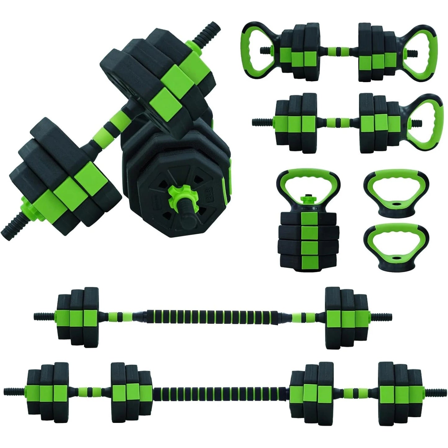 4-in-1 Adjustable Weight Set – 66/88lbs Kettlebell, Dumbbell, Barbell & Push-Up Stand for Home & Gym Training