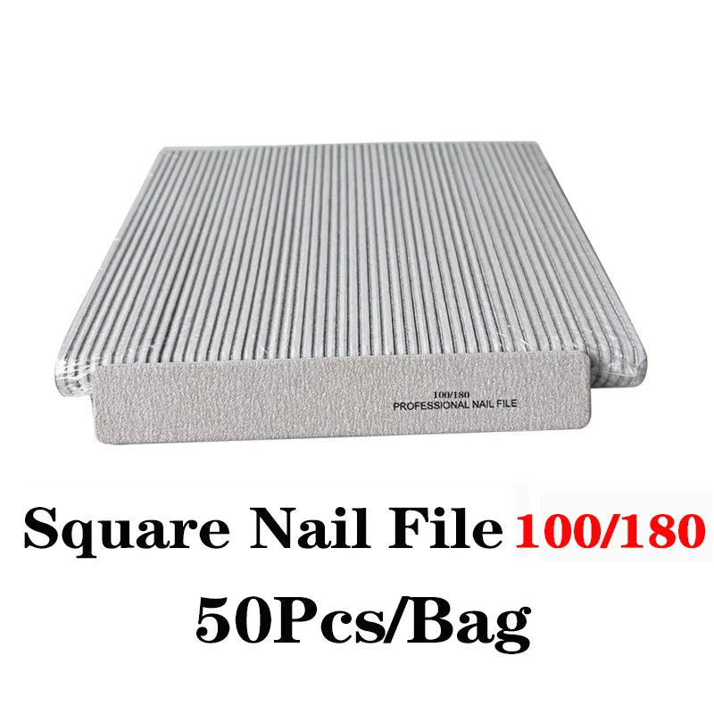 50-Piece Double-Sided Nail File Kit: 100/180 Grit Washable Emery Boards for Perfect Nail Care