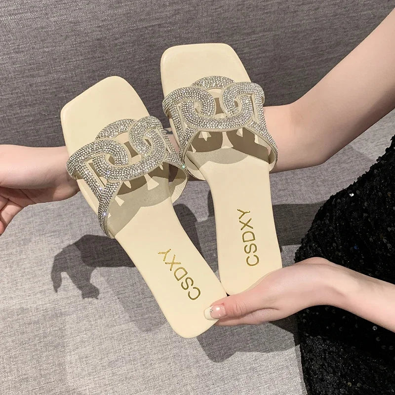 Step Into Summer Sparkle — The Must-Have Rhinestone Sandals Are Here! Product Description