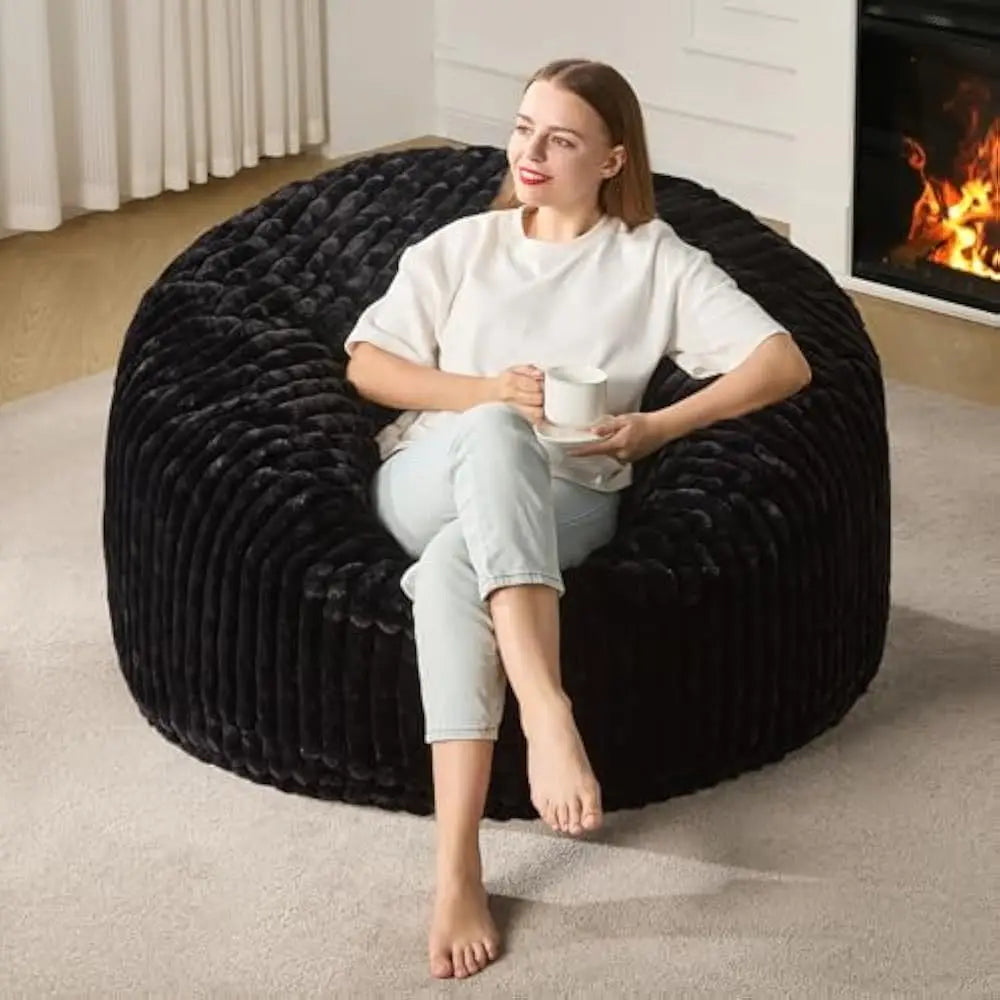 Ultimate Chill Spot: Oversized Ergonomic Bean Bag for Gaming & Lounging