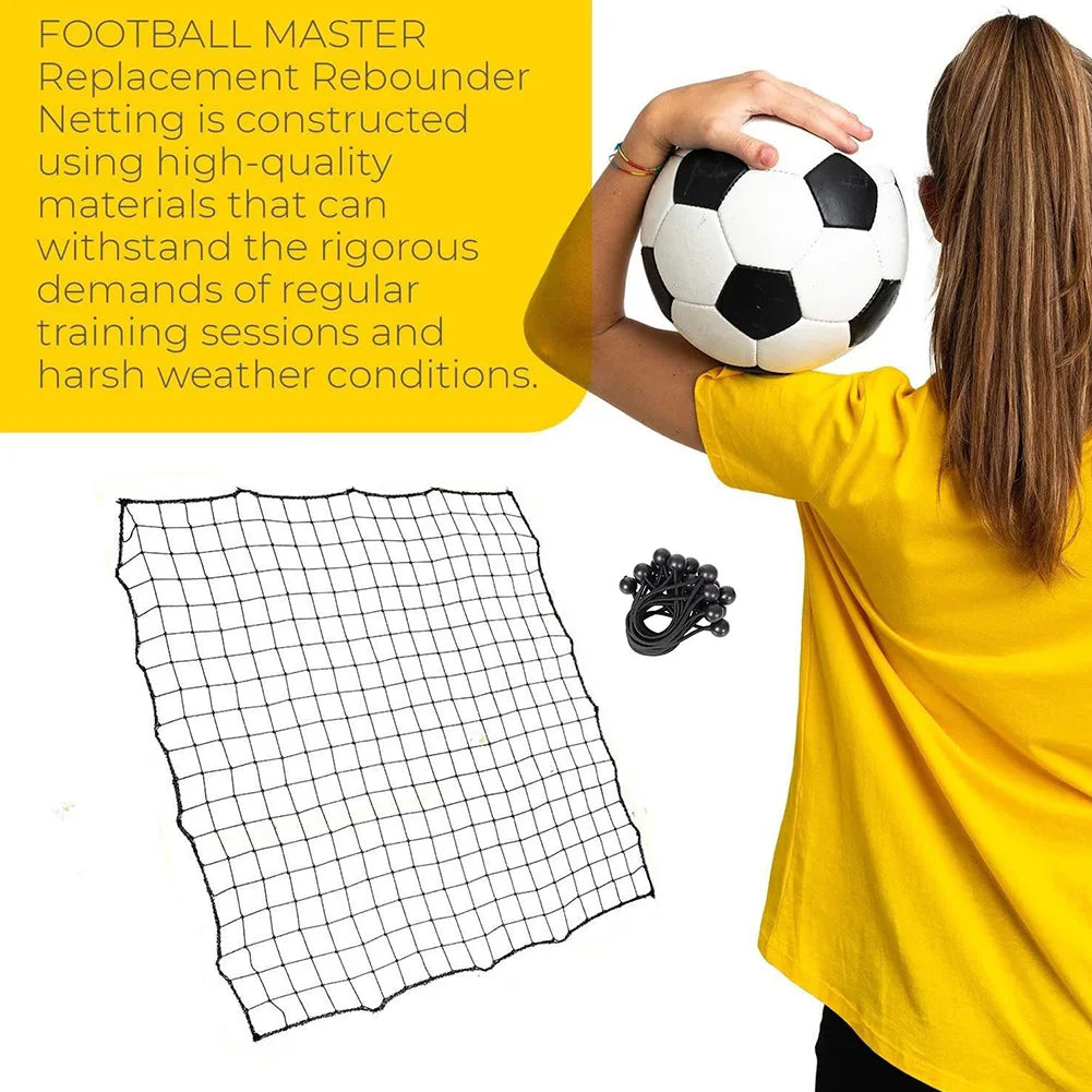 Adjustable Soccer Rebounder Net – Portable Kickback Trainer with 20 Elastic Ropes, Perfect for Beginner & Solo Practice