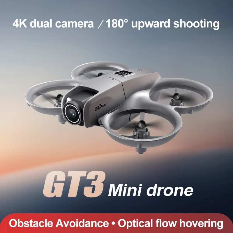 GT3 Mini Drone with Dual Cameras & LED Lights – Entry-Level Quadcopter with 6–8 Min Flight Time, ABS Build