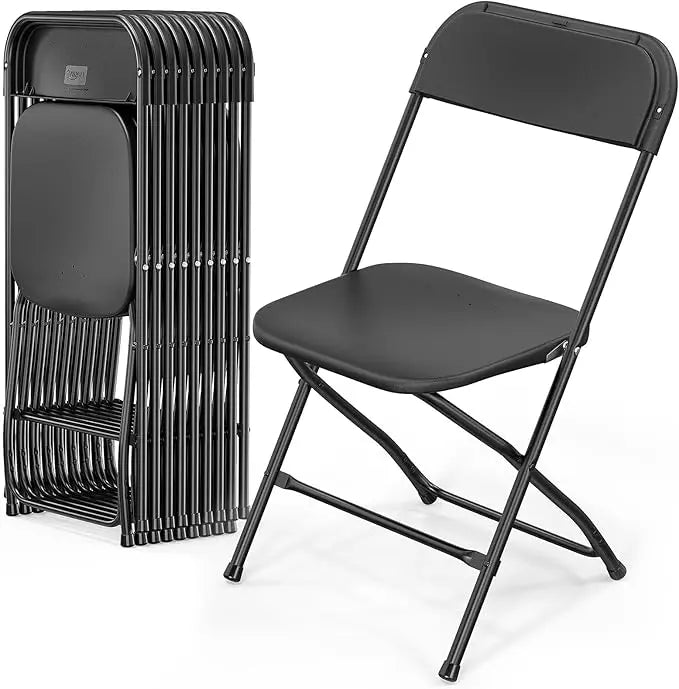 Plastic Folding Chair – Stackable Indoor/Outdoor Commercial Seat with Steel Frame & 350lb Capacity
