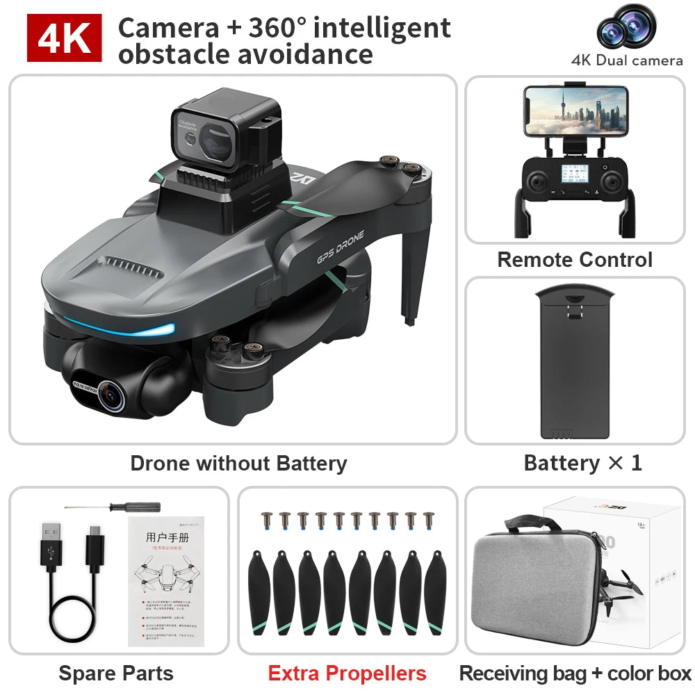 L200 PRO MAX 4K Drone – 2-Axis Gimbal, GPS, 360° Obstacle Avoidance & Brushless Motor FPV Quadcopter