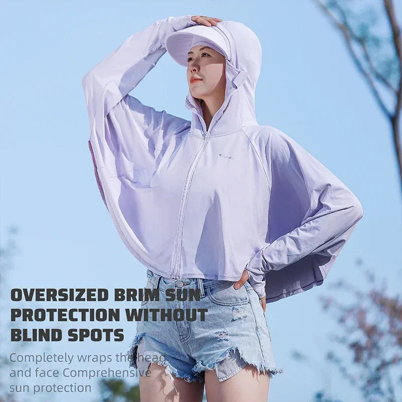 π΄ββοΈ WEST BIKING UPF 50+ UV Sun Protection Hoodie for Women β Ice Silk Outdoor Jacket