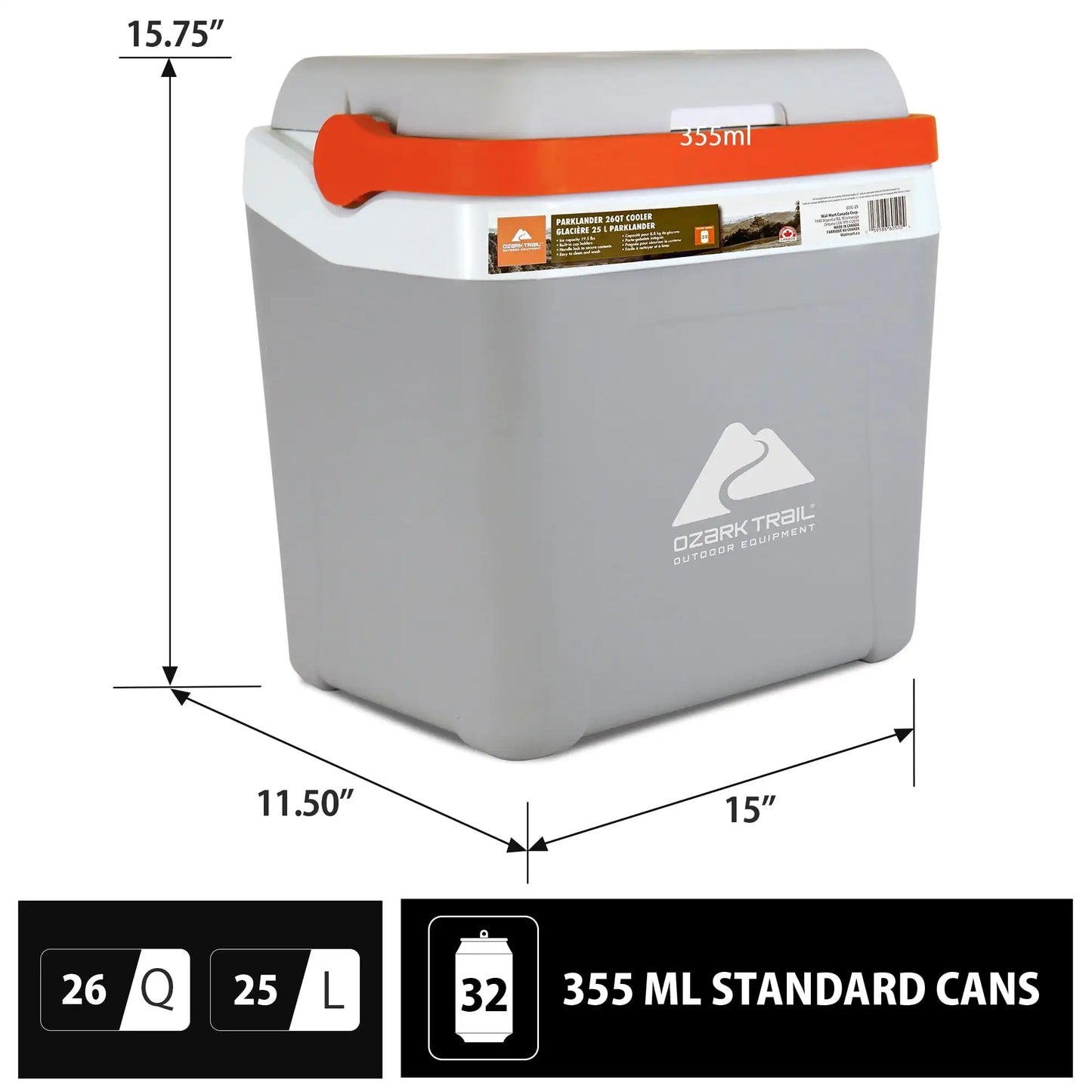 π§ 26 QT Hard-Sided Portable Ice Chest Cooler β 25L, 32-Can Capacity (Grey)
Rugged β’ Reliable β’ Ready for Any Adventure