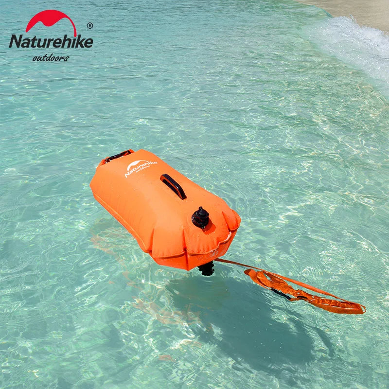 Naturehike 28L Inflatable Swim Buoy Dry Bag – Waterproof Float with Dual Airbags & Adjustable Belt